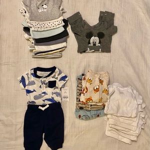 Newborn baby boy lot of clothes. Almost all were washed but never used.